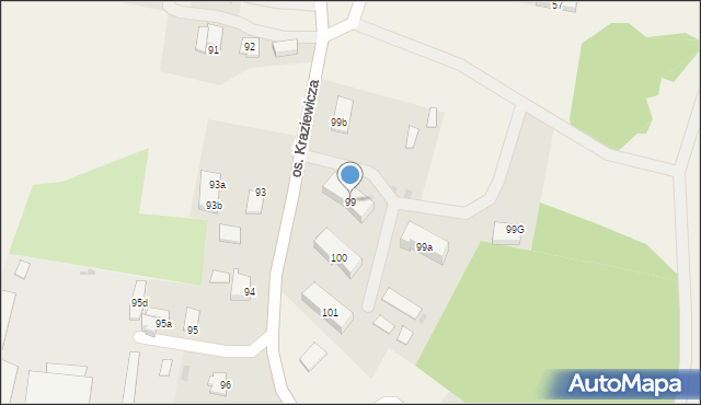 Nicponia, Osiedle Kraziewicza, 99, mapa Nicponia