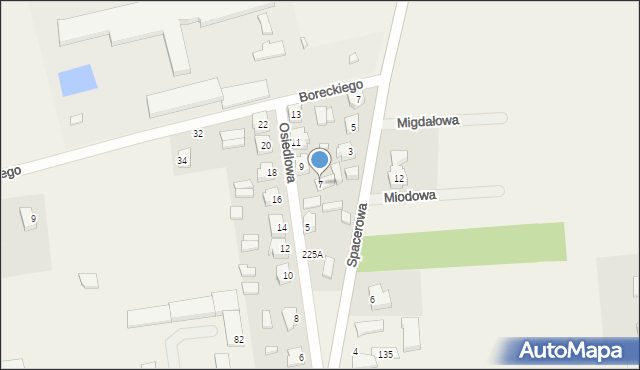 Nieborów, Osiedlowa, 7, mapa Nieborów