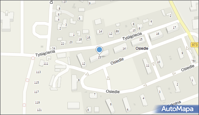 Niedomice, Osiedle, 13, mapa Niedomice