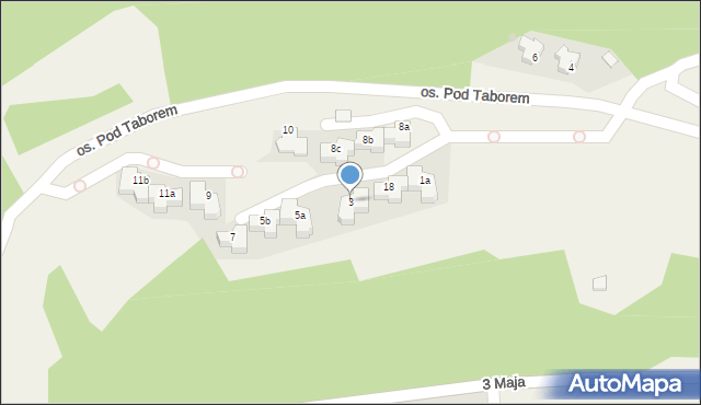 Niedzica, Osiedle Pod Taborem, 3, mapa Niedzica