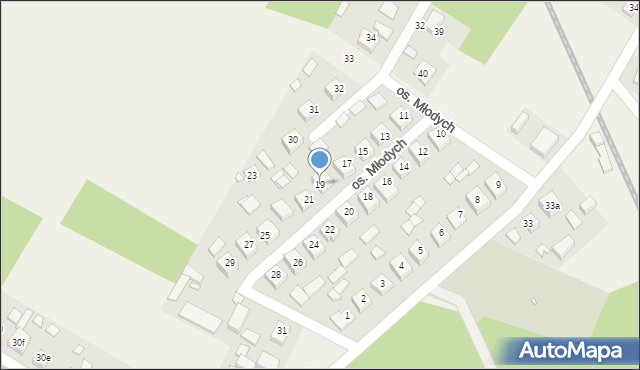 Niedźwiedź, Osiedle Młodych, 19, mapa Niedźwiedź