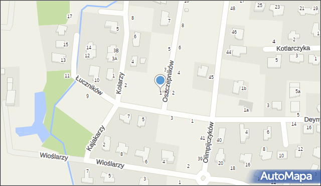 Niemcz, Oszczepników, 1, mapa Niemcz