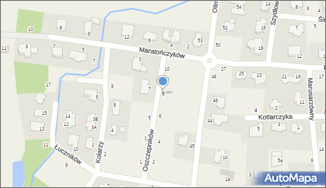 Niemcz, Oszczepników, 8, mapa Niemcz