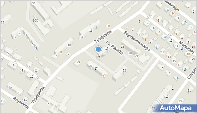 Niemodlin, Osiedle Piastów, 15, mapa Niemodlin