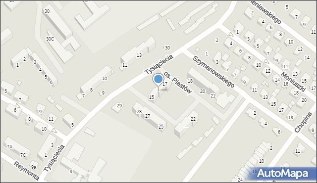 Niemodlin, Osiedle Piastów, 16, mapa Niemodlin