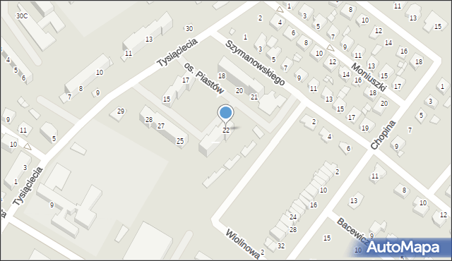 Niemodlin, Osiedle Piastów, 22, mapa Niemodlin