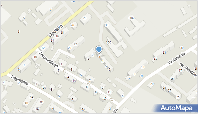 Niemodlin, Osiedle Piastów, 3, mapa Niemodlin