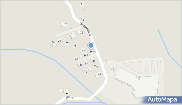 Niepołomice, Osiedle Kaptarz, 33, mapa Niepołomice