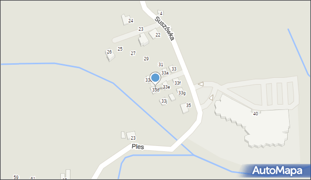 Niepołomice, Osiedle Kaptarz, 33d, mapa Niepołomice