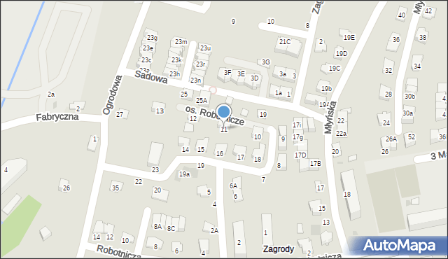 Niepołomice, Osiedle Robotnicze, 11, mapa Niepołomice