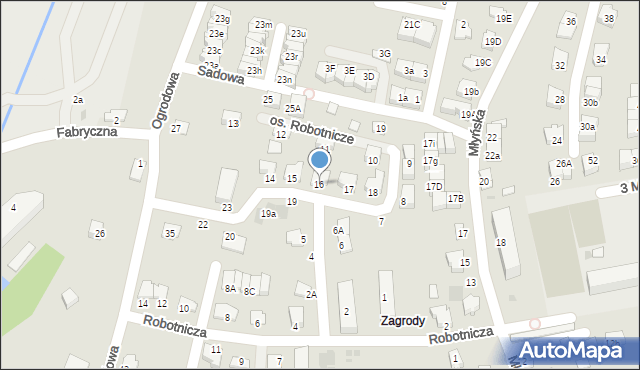 Niepołomice, Osiedle Robotnicze, 16, mapa Niepołomice