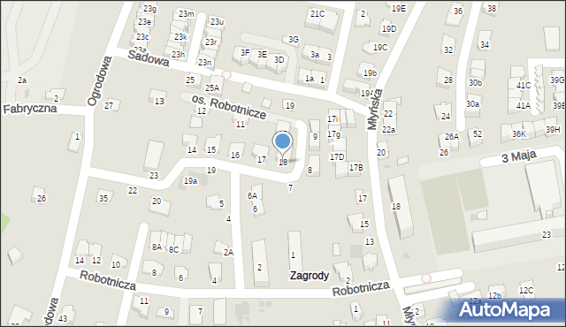 Niepołomice, Osiedle Robotnicze, 18, mapa Niepołomice