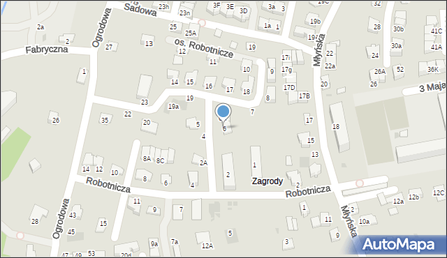 Niepołomice, Osiedle Robotnicze, 6, mapa Niepołomice