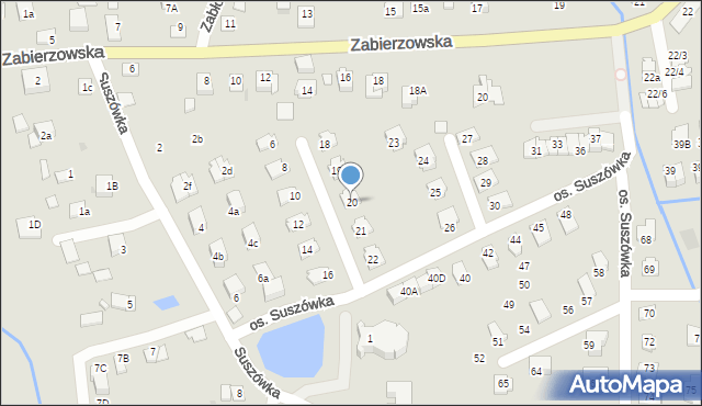 Niepołomice, Osiedle Suszówka, 20, mapa Niepołomice