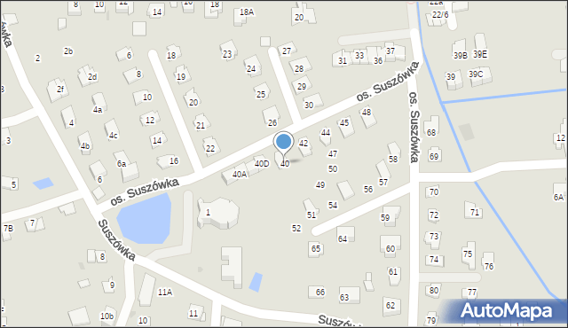 Niepołomice, Osiedle Suszówka, 40, mapa Niepołomice
