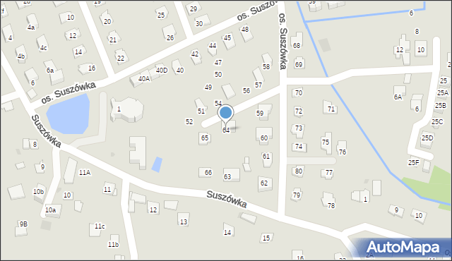 Niepołomice, Osiedle Suszówka, 64, mapa Niepołomice