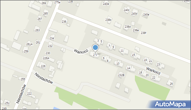 Niestachów, Osiedle Warkocz, 4, mapa Niestachów