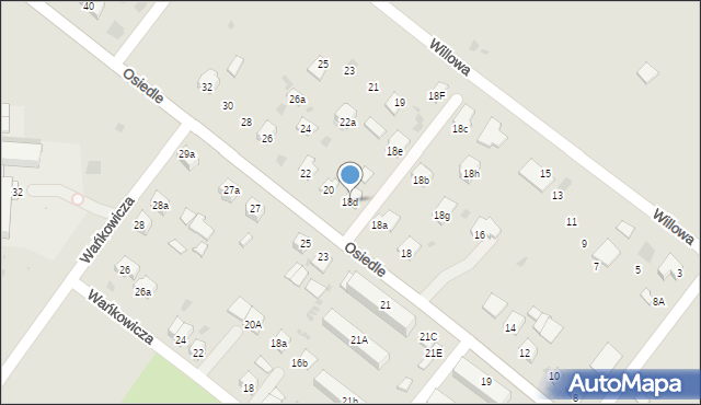 Nisko, Osiedle, 18d, mapa Nisko