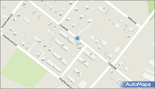 Nisko, Osiedle, 21C, mapa Nisko