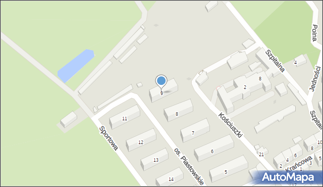 Nowa Ruda, Osiedle Piastowskie, 9, mapa Nowa Ruda