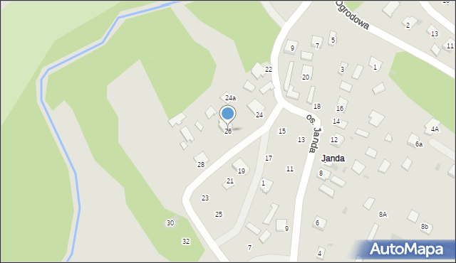 Nowa Sarzyna, Osiedle Janda, 26, mapa Nowa Sarzyna