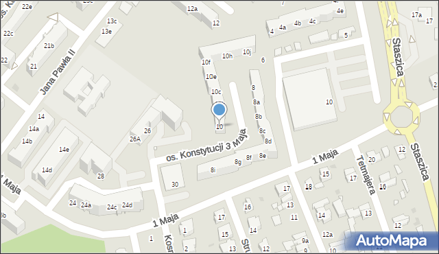 Nowa Sól, Osiedle Konstytucji 3 Maja, 10, mapa Nowa Sól