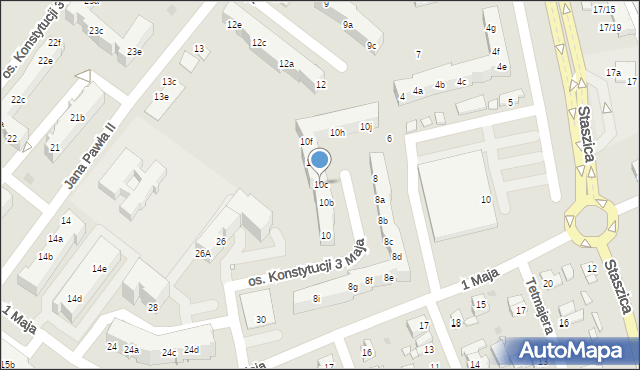 Nowa Sól, Osiedle Konstytucji 3 Maja, 10c, mapa Nowa Sól