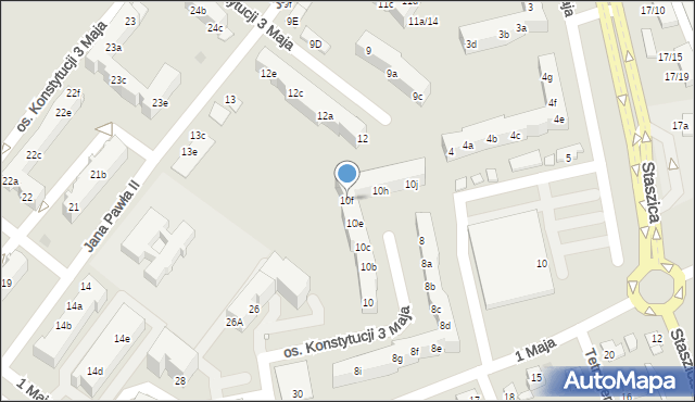 Nowa Sól, Osiedle Konstytucji 3 Maja, 10f, mapa Nowa Sól