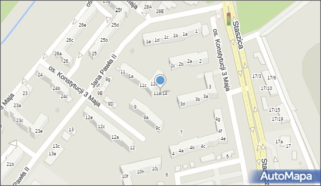 Nowa Sól, Osiedle Konstytucji 3 Maja, 11a/14, mapa Nowa Sól