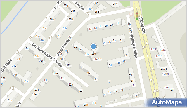 Nowa Sól, Osiedle Konstytucji 3 Maja, 11d, mapa Nowa Sól