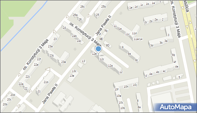 Nowa Sól, Osiedle Konstytucji 3 Maja, 12d, mapa Nowa Sól