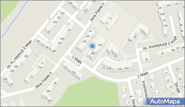 Nowa Sól, Osiedle Konstytucji 3 Maja, 14d, mapa Nowa Sól
