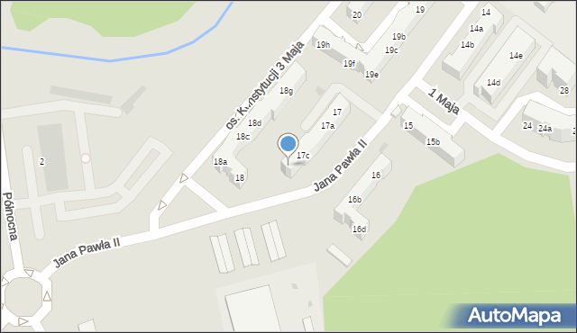 Nowa Sól, Osiedle Konstytucji 3 Maja, 17d, mapa Nowa Sól