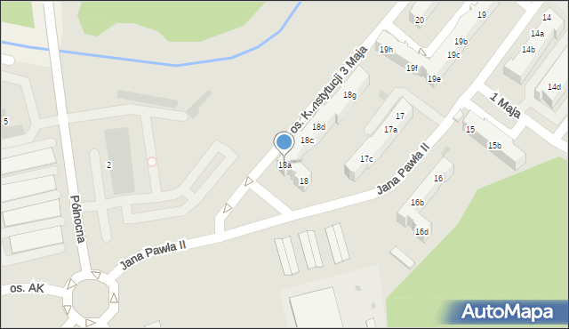 Nowa Sól, Osiedle Konstytucji 3 Maja, 18a, mapa Nowa Sól
