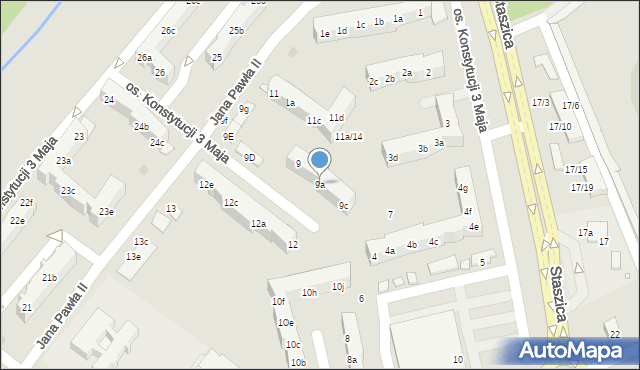 Nowa Sól, Osiedle Konstytucji 3 Maja, 9a, mapa Nowa Sól