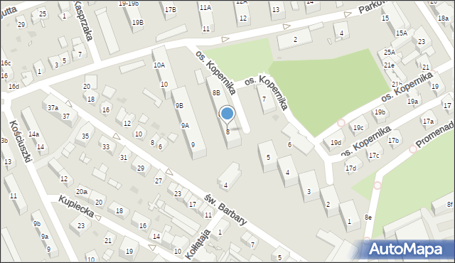 Nowa Sól, Osiedle Kopernika Mikołaja, 8, mapa Nowa Sól