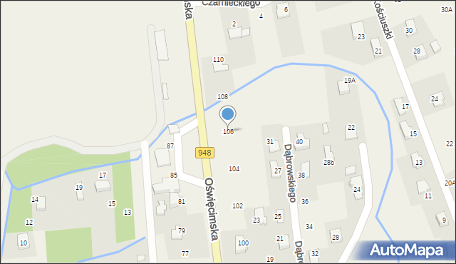 Nowa Wieś, Oświęcimska, 106, mapa Nowa Wieś