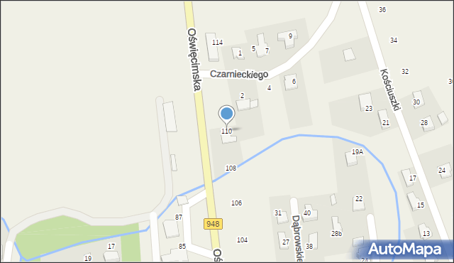 Nowa Wieś, Oświęcimska, 110, mapa Nowa Wieś