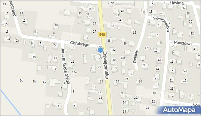 Nowa Wieś, Oświęcimska, 23, mapa Nowa Wieś