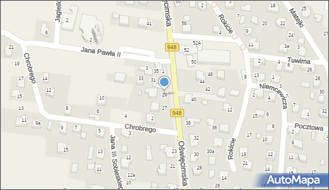 Nowa Wieś, Oświęcimska, 29, mapa Nowa Wieś