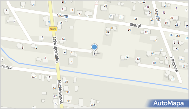 Nowa Wieś, Oświęcimska, 8, mapa Nowa Wieś