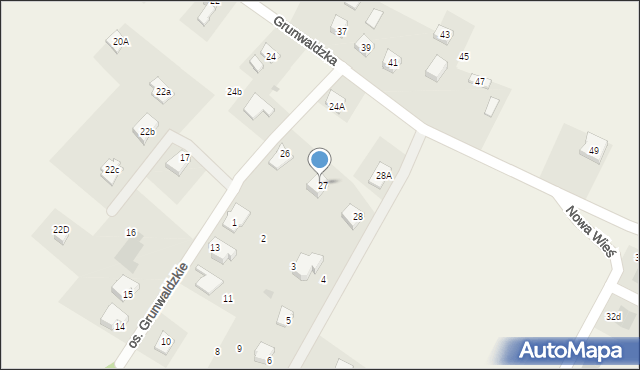 Nowa Wieś, Osiedle Grunwaldzkie, 27, mapa Nowa Wieś