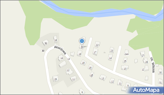 Nowa Wieś Rzeczna, Osiedle Witosa Wincentego, 20, mapa Nowa Wieś Rzeczna