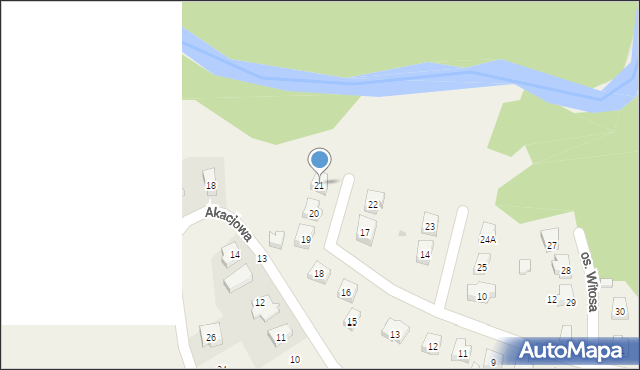 Nowa Wieś Rzeczna, Osiedle Witosa Wincentego, 21, mapa Nowa Wieś Rzeczna