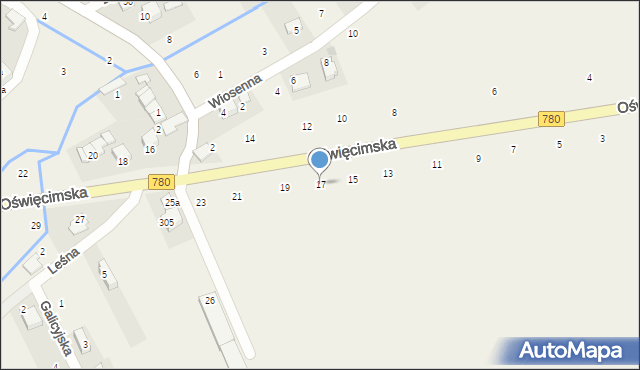 Nowa Wieś Szlachecka, Oświęcimska, 17, mapa Nowa Wieś Szlachecka