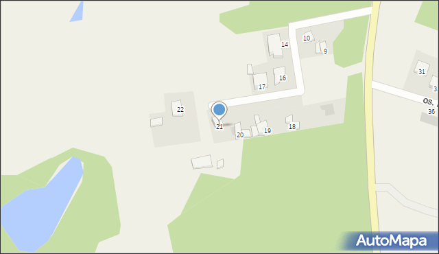 Nowe Grabie, Osiedle Pod Brzozami, 21, mapa Nowe Grabie