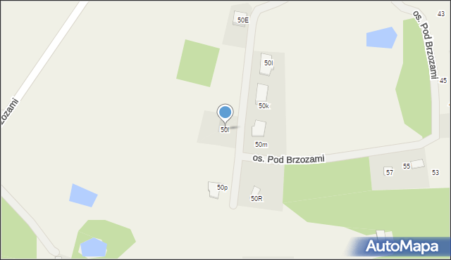 Nowe Grabie, Osiedle Pod Brzozami, 50l, mapa Nowe Grabie