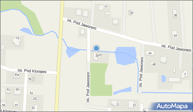Nowe Grabie, Osiedle Pod Jaworem, 19, mapa Nowe Grabie