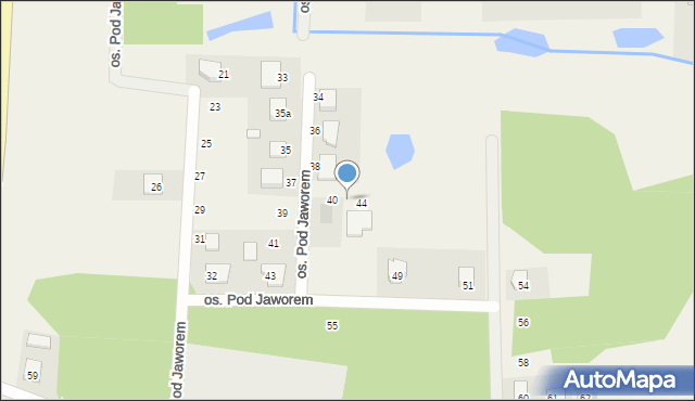 Nowe Grabie, Osiedle Pod Jaworem, 42, mapa Nowe Grabie