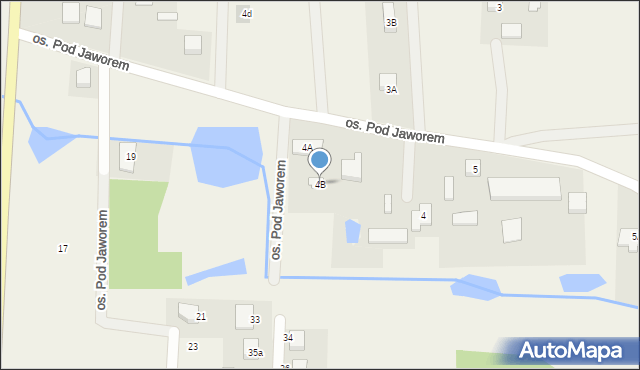 Nowe Grabie, Osiedle Pod Jaworem, 4B, mapa Nowe Grabie